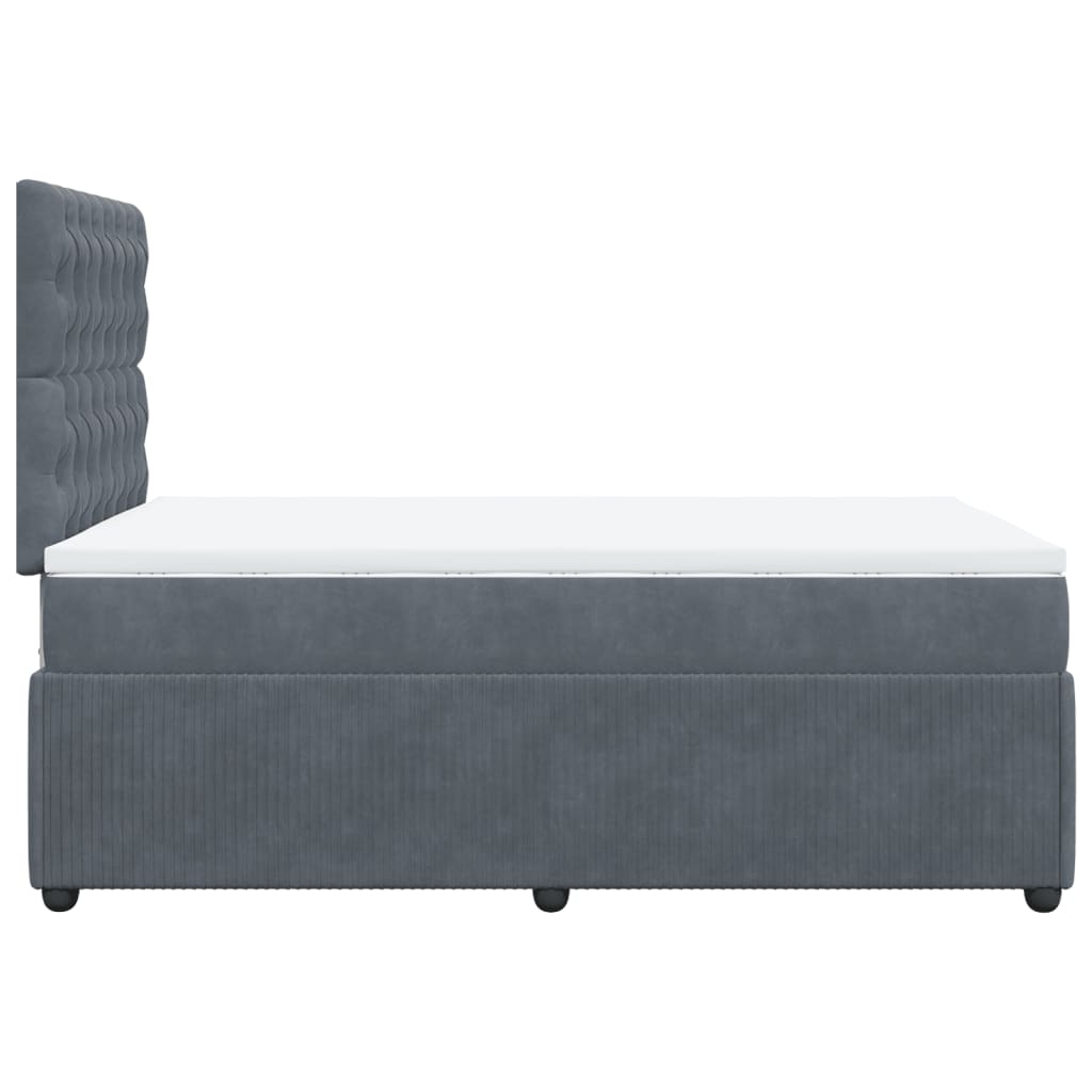 Boxspring met matras fluweel donkergrijs 120x200 cm Bedden & bedframes | Creëer jouw Trendy Thuis | Gratis bezorgd & Retour | Trendy.nl