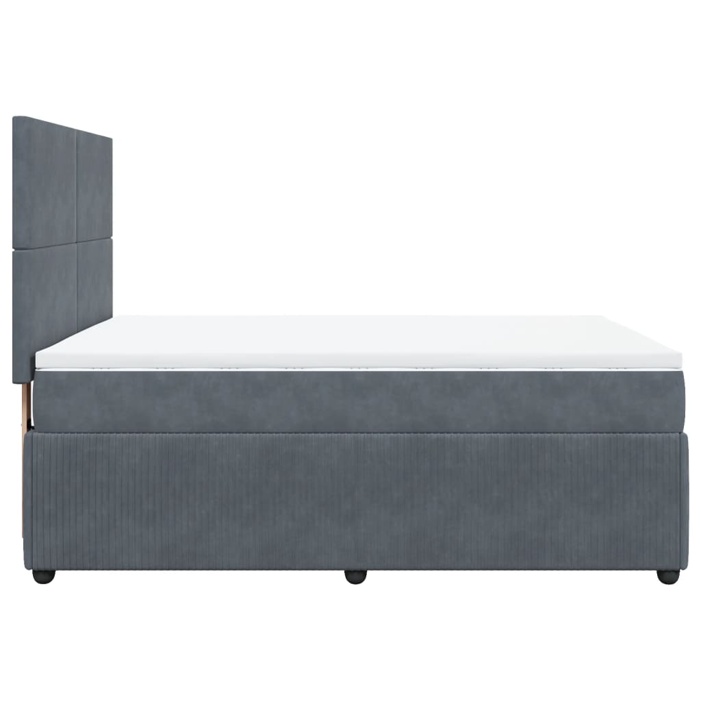 Boxspring met matras fluweel donkergrijs 140x190 cm Bedden & bedframes | Creëer jouw Trendy Thuis | Gratis bezorgd & Retour | Trendy.nl