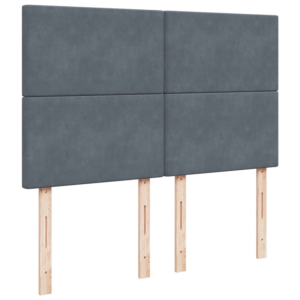 Boxspring met matras fluweel donkergrijs 140x190 cm Bedden & bedframes | Creëer jouw Trendy Thuis | Gratis bezorgd & Retour | Trendy.nl