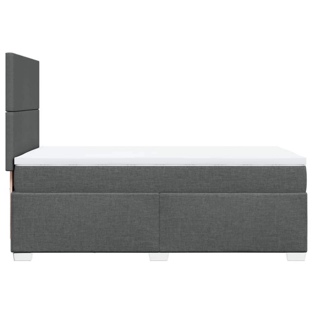 Boxspring met matras stof donkergrijs 90x190 cm Bedden & bedframes | Creëer jouw Trendy Thuis | Gratis bezorgd & Retour | Trendy.nl