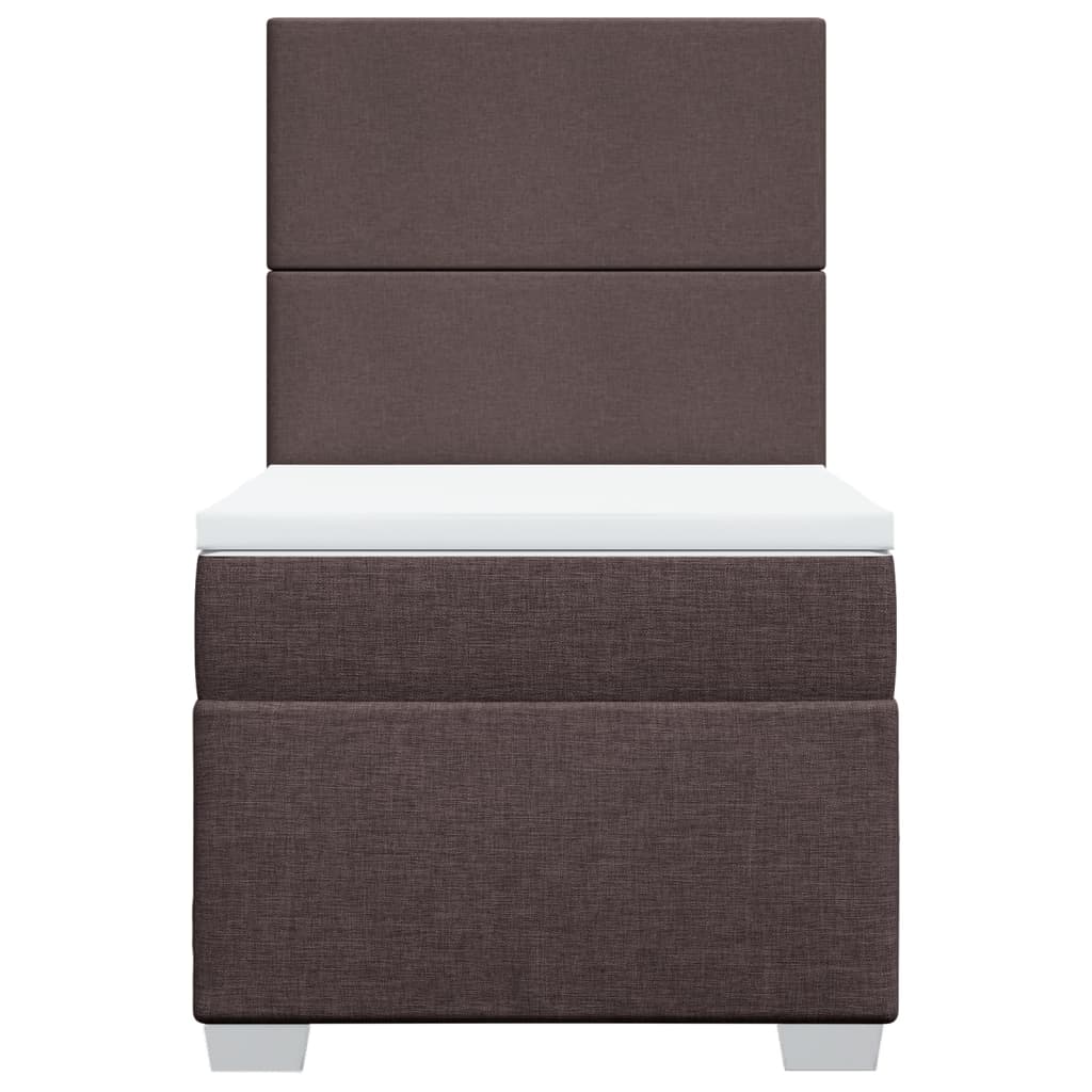 Boxspring met matras stof donkerbruin 90x190 cm Bedden & bedframes | Creëer jouw Trendy Thuis | Gratis bezorgd & Retour | Trendy.nl