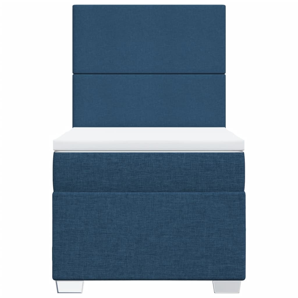 Boxspring met matras stof blauw 90x190 cm Bedden & bedframes | Creëer jouw Trendy Thuis | Gratis bezorgd & Retour | Trendy.nl