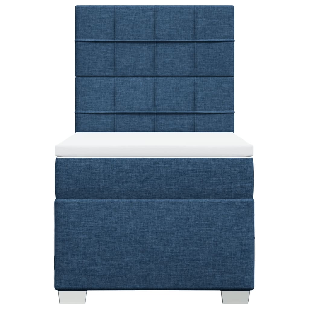 Boxspring met matras stof blauw 90x190 cm Bedden & bedframes | Creëer jouw Trendy Thuis | Gratis bezorgd & Retour | Trendy.nl