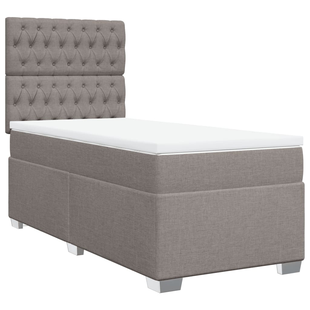 Boxspring met matras stof taupe 90x190 cm Bedden & bedframes | Creëer jouw Trendy Thuis | Gratis bezorgd & Retour | Trendy.nl