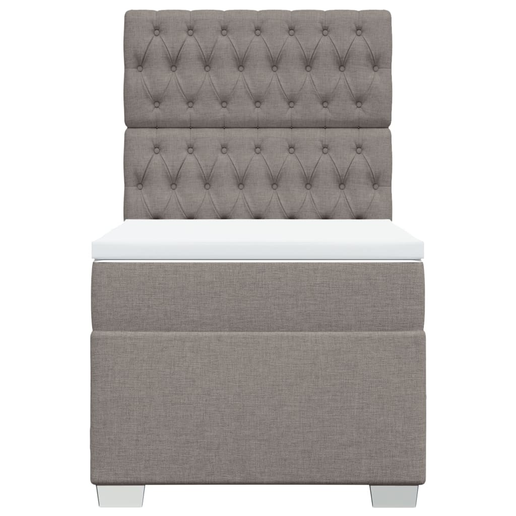 Boxspring met matras stof taupe 90x190 cm Bedden & bedframes | Creëer jouw Trendy Thuis | Gratis bezorgd & Retour | Trendy.nl