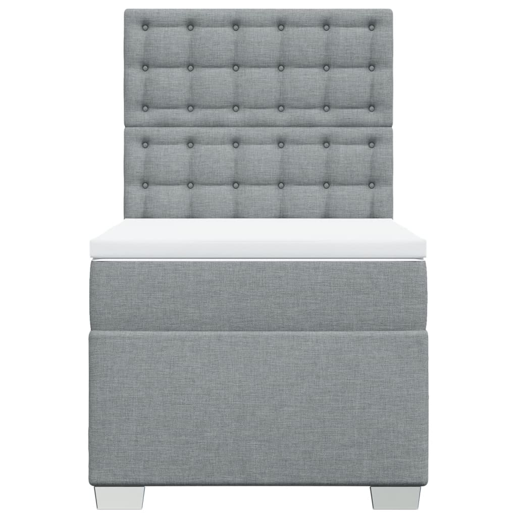 Boxspring met matras stof lichtgrijs 90x190 cm Bedden & bedframes | Creëer jouw Trendy Thuis | Gratis bezorgd & Retour | Trendy.nl