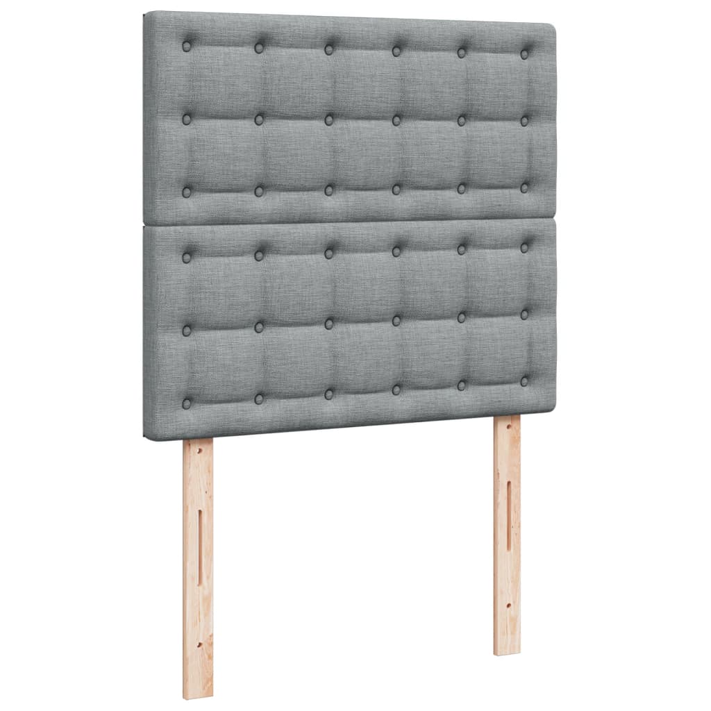 Boxspring met matras stof lichtgrijs 90x190 cm Bedden & bedframes | Creëer jouw Trendy Thuis | Gratis bezorgd & Retour | Trendy.nl