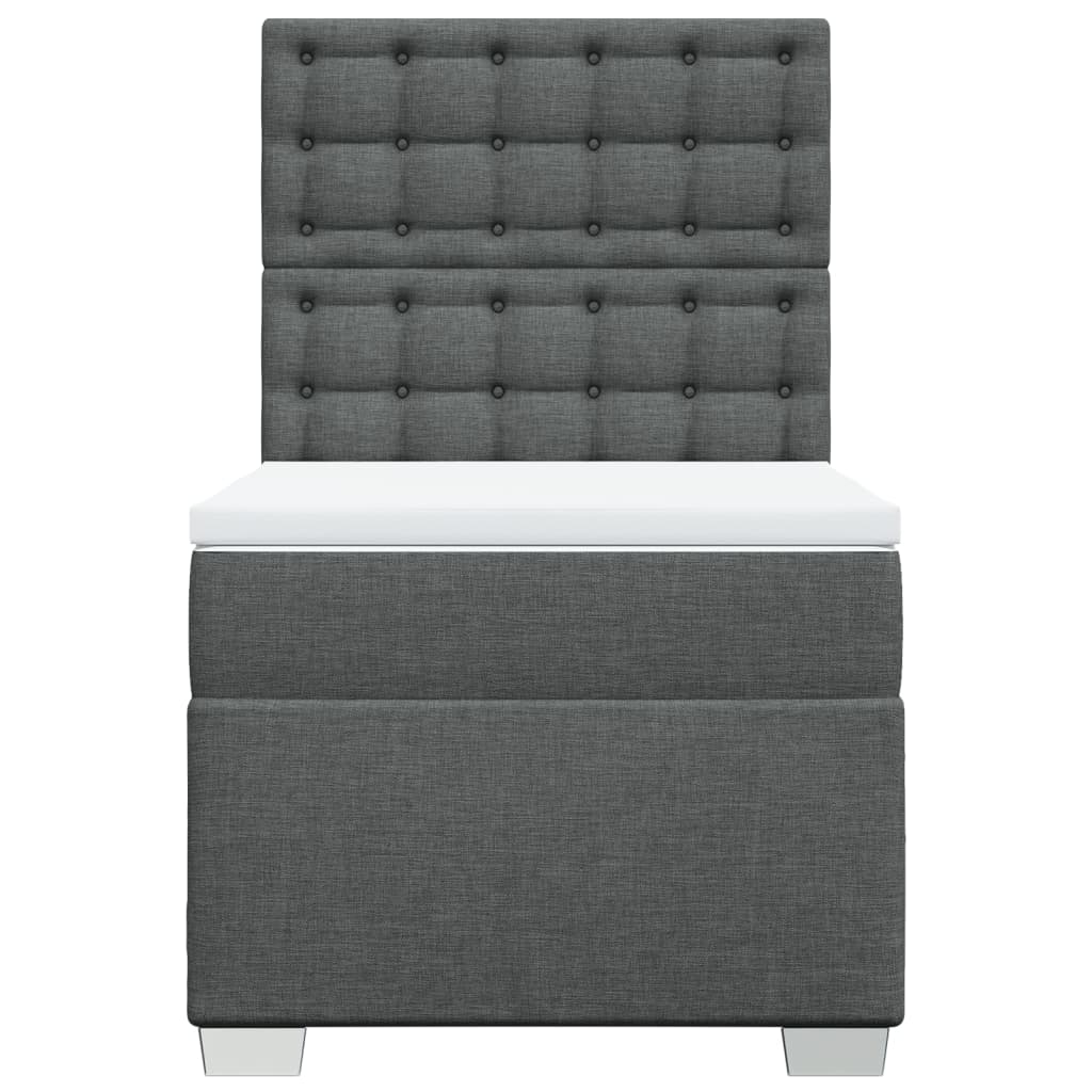 Boxspring met matras stof donkergrijs 90x190 cm Bedden & bedframes | Creëer jouw Trendy Thuis | Gratis bezorgd & Retour | Trendy.nl