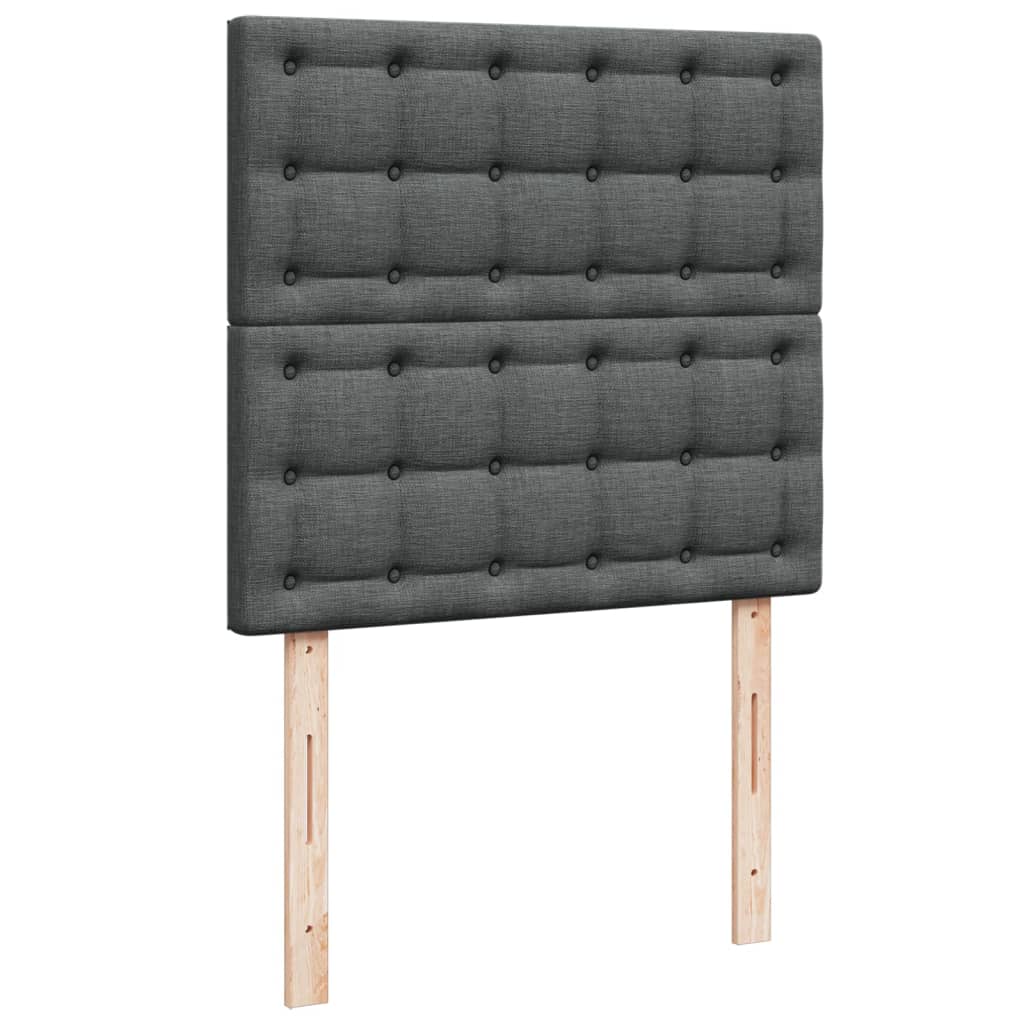 Boxspring met matras stof donkergrijs 90x190 cm Bedden & bedframes | Creëer jouw Trendy Thuis | Gratis bezorgd & Retour | Trendy.nl