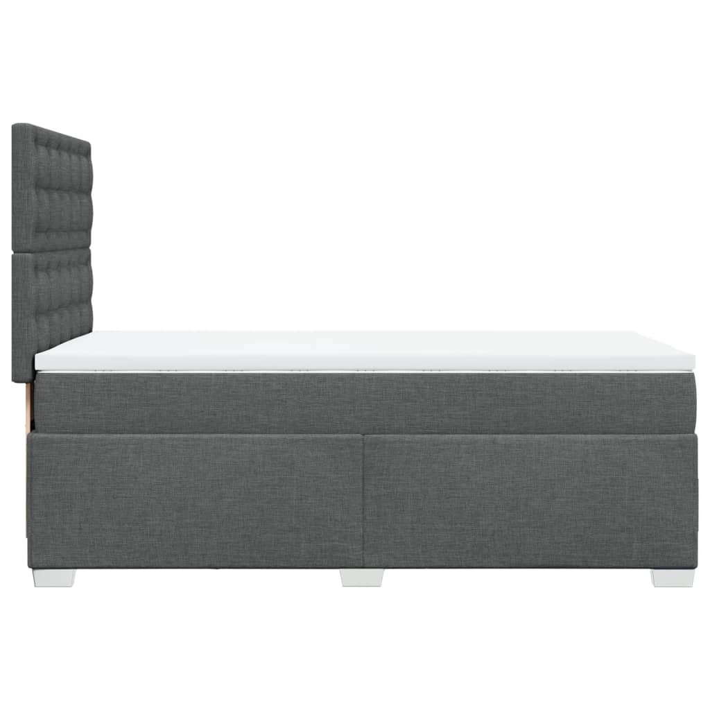 Boxspring met matras stof donkergrijs 90x190 cm Bedden & bedframes | Creëer jouw Trendy Thuis | Gratis bezorgd & Retour | Trendy.nl