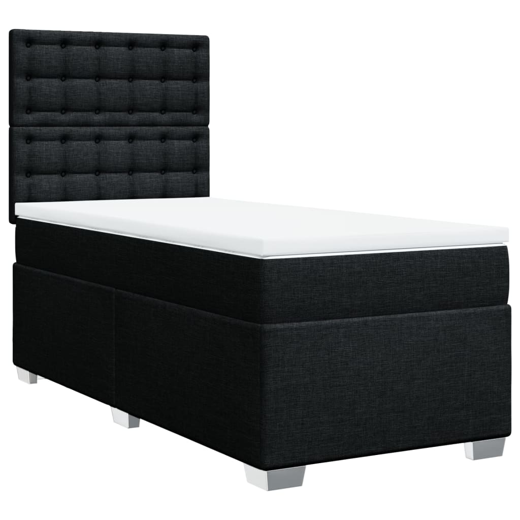 Boxspring met matras stof zwart 90x190 cm Bedden & bedframes | Creëer jouw Trendy Thuis | Gratis bezorgd & Retour | Trendy.nl