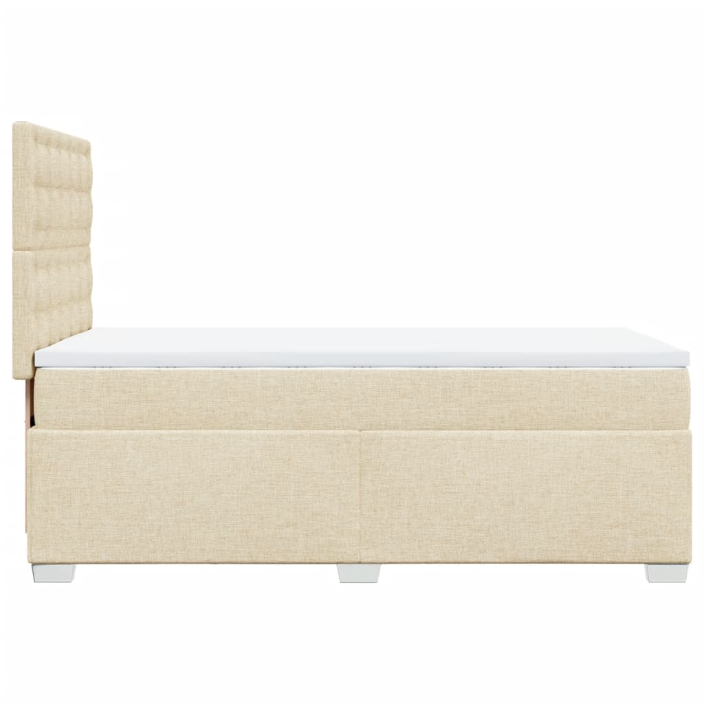 Boxspring met matras stof crèmekleurig 90x190 cm Bedden & bedframes | Creëer jouw Trendy Thuis | Gratis bezorgd & Retour | Trendy.nl