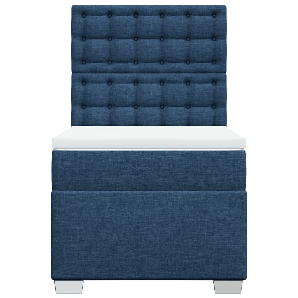 Boxspring met matras stof blauw 90x190 cm Bedden & bedframes | Creëer jouw Trendy Thuis | Gratis bezorgd & Retour | Trendy.nl