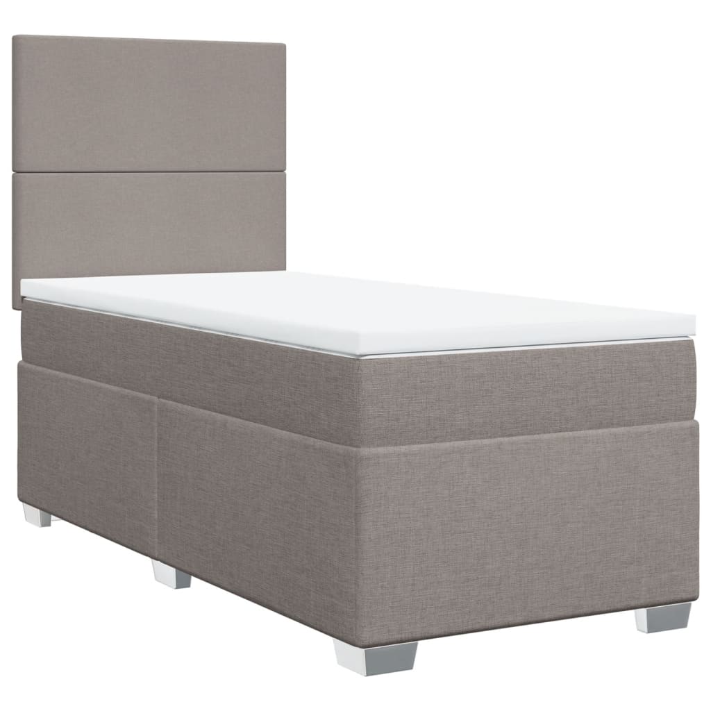 Boxspring met matras stof taupe 90x200 cm Bedden & bedframes | Creëer jouw Trendy Thuis | Gratis bezorgd & Retour | Trendy.nl