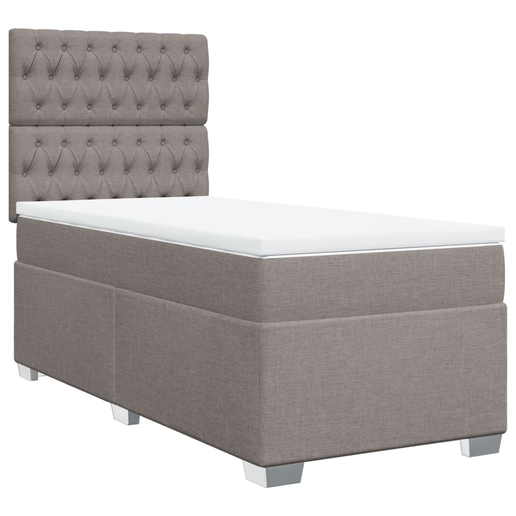 Boxspring met matras stof taupe 90x200 cm Bedden & bedframes | Creëer jouw Trendy Thuis | Gratis bezorgd & Retour | Trendy.nl