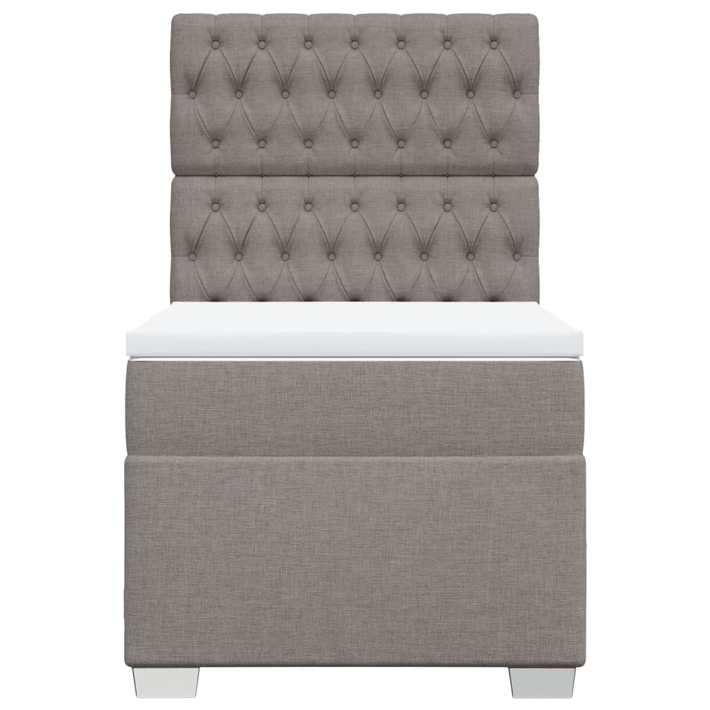 Boxspring met matras stof taupe 90x200 cm Bedden & bedframes | Creëer jouw Trendy Thuis | Gratis bezorgd & Retour | Trendy.nl