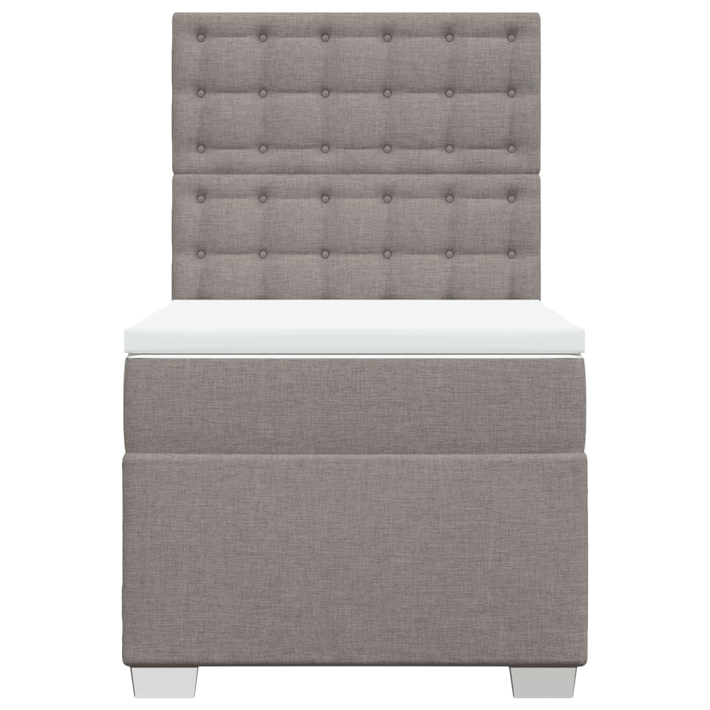 Boxspring met matras stof taupe 90x200 cm Bedden & bedframes | Creëer jouw Trendy Thuis | Gratis bezorgd & Retour | Trendy.nl