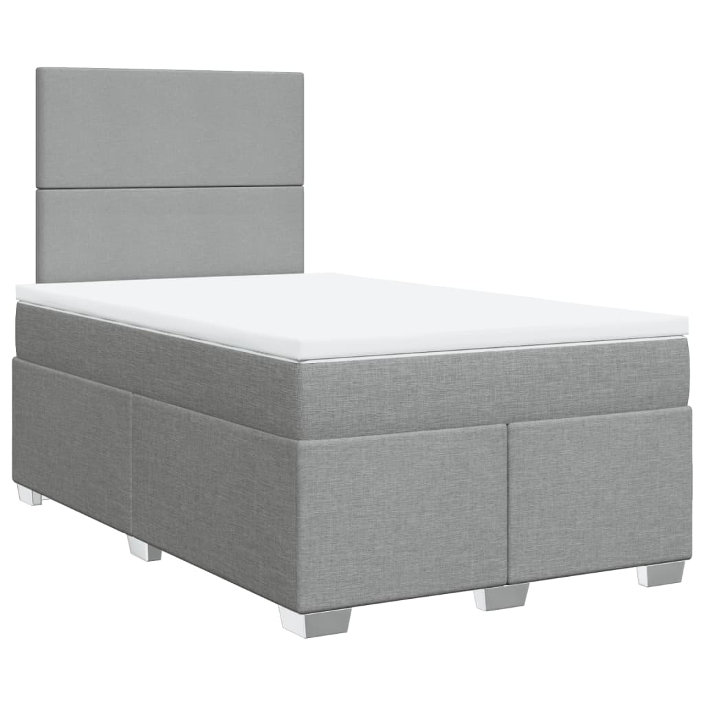 Boxspring met matras stof lichtgrijs 120x190 cm Bedden & bedframes | Creëer jouw Trendy Thuis | Gratis bezorgd & Retour | Trendy.nl