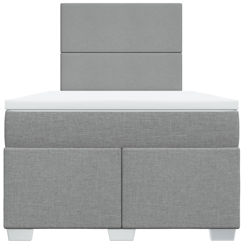 Boxspring met matras stof lichtgrijs 120x190 cm Bedden & bedframes | Creëer jouw Trendy Thuis | Gratis bezorgd & Retour | Trendy.nl