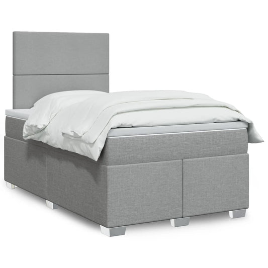 Boxspring met matras stof lichtgrijs 120x190 cm Bedden & bedframes | Creëer jouw Trendy Thuis | Gratis bezorgd & Retour | Trendy.nl