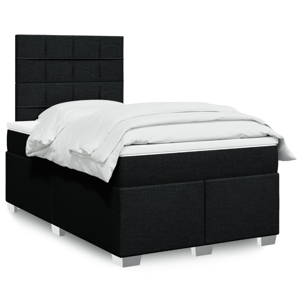 Boxspring met matras stof zwart 120x190 cm Bedden & bedframes | Creëer jouw Trendy Thuis | Gratis bezorgd & Retour | Trendy.nl