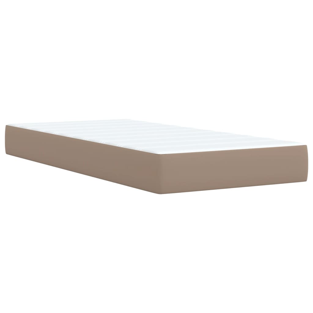 Boxspring met matras kunstleer cappuccinokleurig 90x190 cm