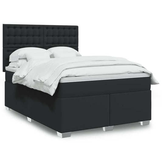 Boxspring met matras kunstleer zwart 140x190 cm Bedden & bedframes | Creëer jouw Trendy Thuis | Gratis bezorgd & Retour | Trendy.nl