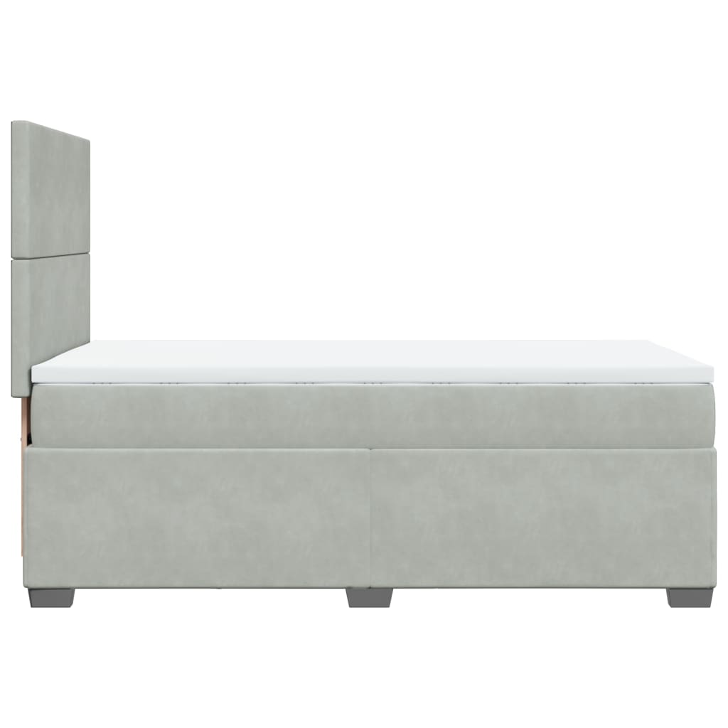 Boxspring met matras fluweel lichtgrijs 90x190 cm Bedden & bedframes | Creëer jouw Trendy Thuis | Gratis bezorgd & Retour | Trendy.nl