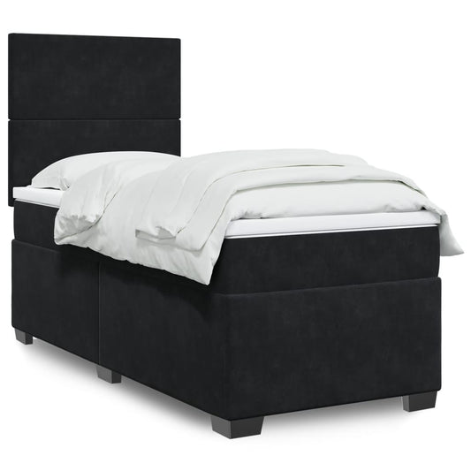 Boxspring met matras fluweel zwart 90x190 cm Bedden & bedframes | Creëer jouw Trendy Thuis | Gratis bezorgd & Retour | Trendy.nl