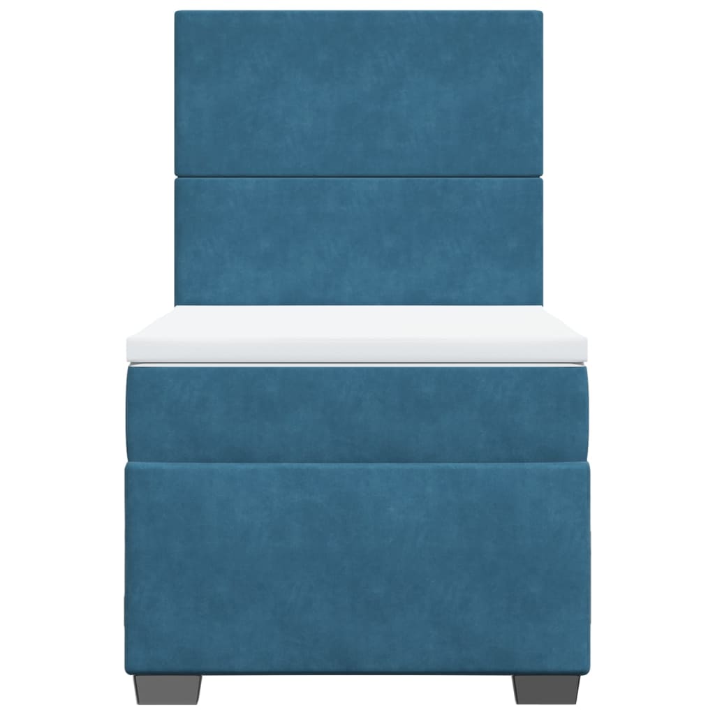 Boxspring met matras fluweel blauw 90x190 cm Bedden & bedframes | Creëer jouw Trendy Thuis | Gratis bezorgd & Retour | Trendy.nl