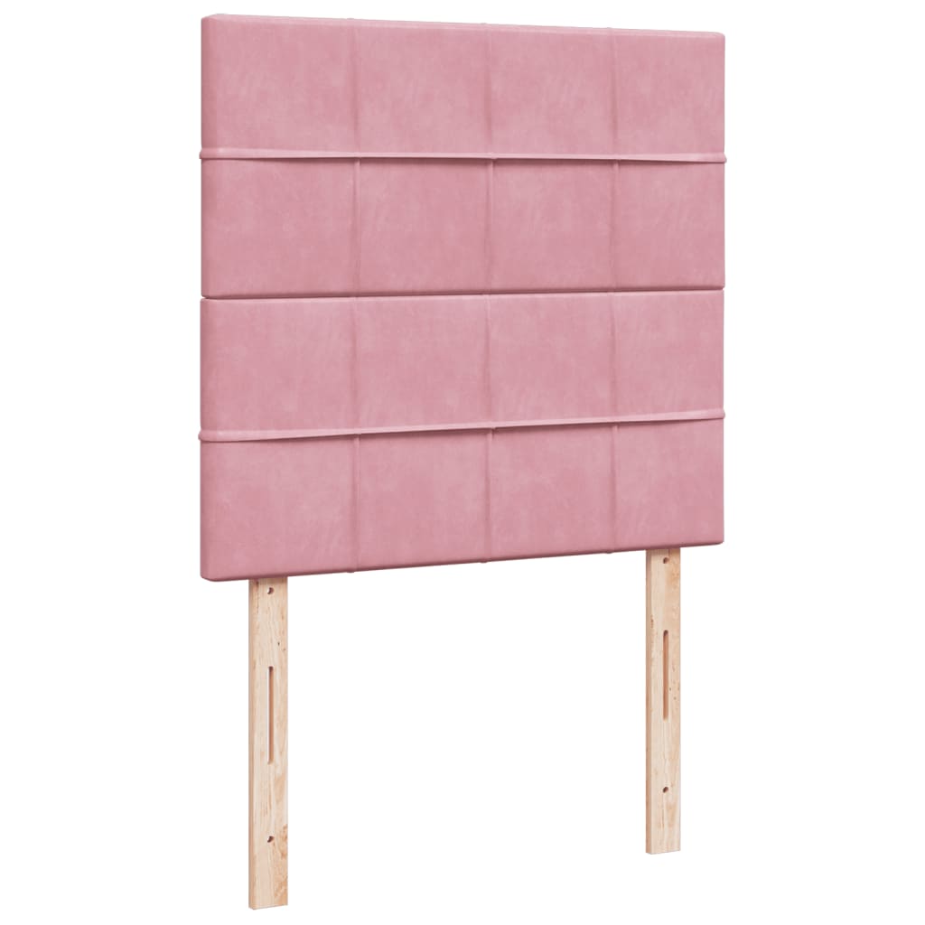 Boxspring met matras fluweel roze 90x190 cm Bedden & bedframes | Creëer jouw Trendy Thuis | Gratis bezorgd & Retour | Trendy.nl