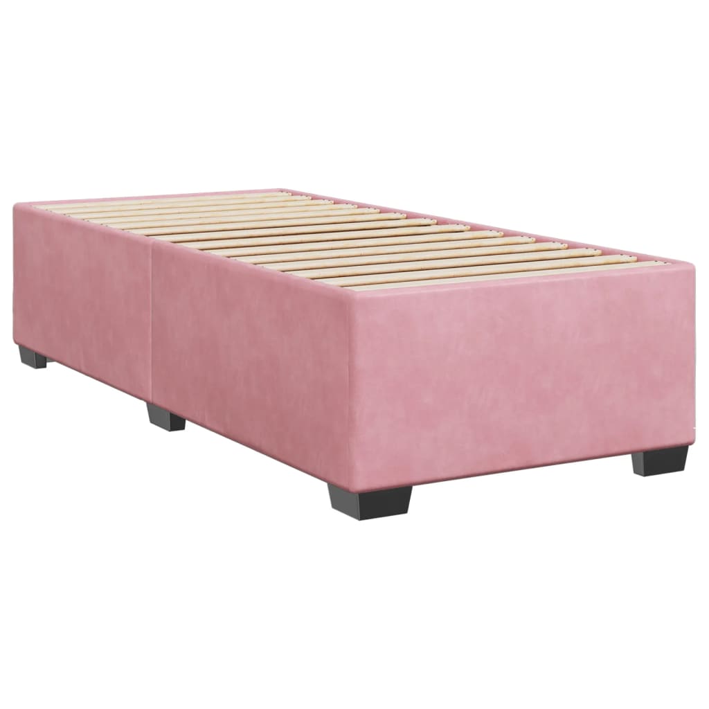 Boxspring met matras fluweel roze 90x190 cm Bedden & bedframes | Creëer jouw Trendy Thuis | Gratis bezorgd & Retour | Trendy.nl