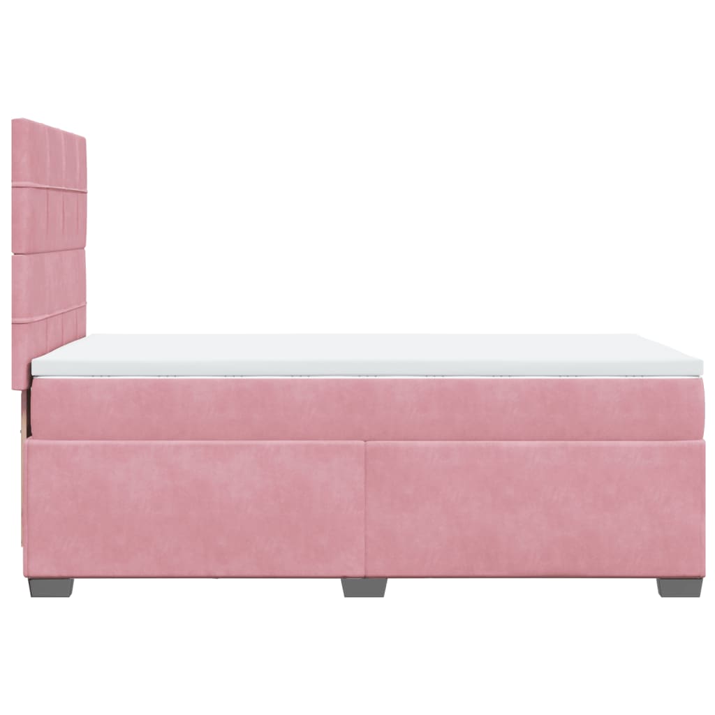 Boxspring met matras fluweel roze 90x190 cm Bedden & bedframes | Creëer jouw Trendy Thuis | Gratis bezorgd & Retour | Trendy.nl