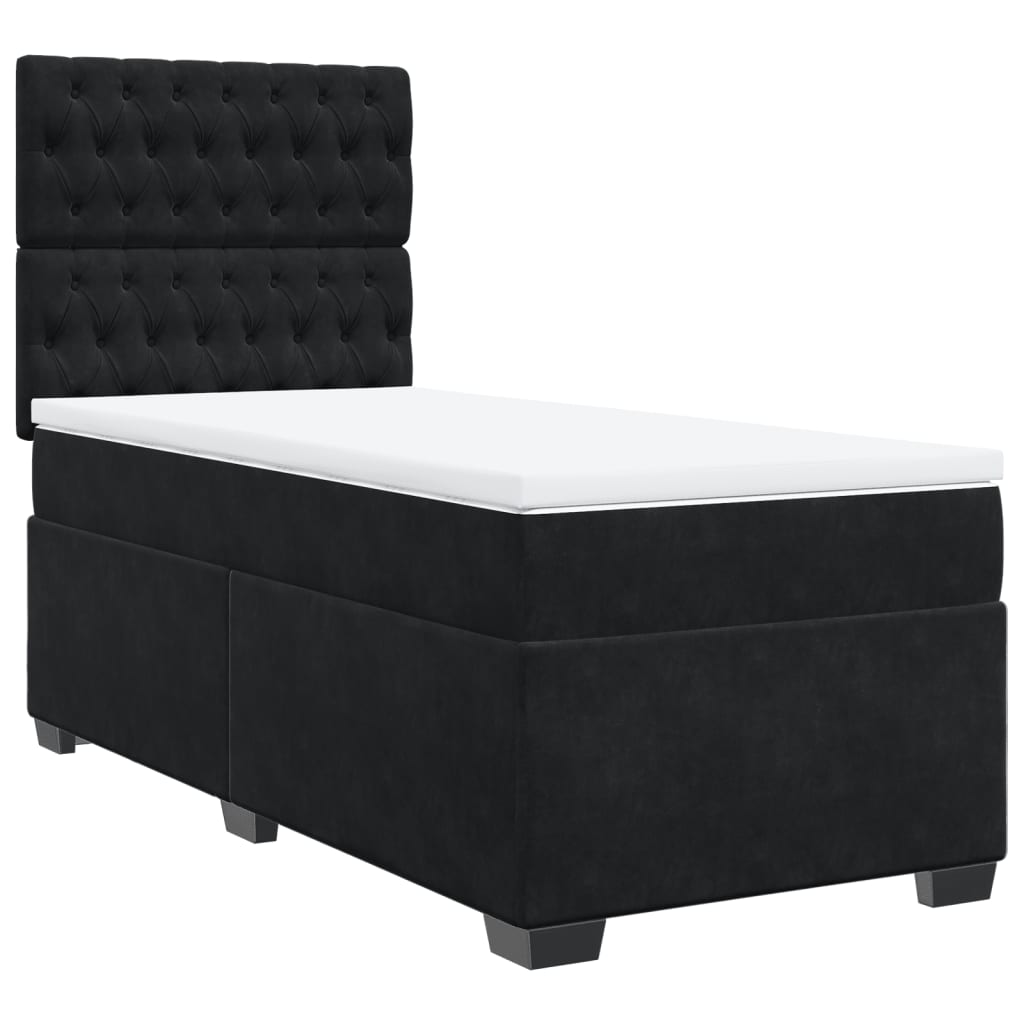 Boxspring met matras fluweel zwart 90x190 cm Bedden & bedframes | Creëer jouw Trendy Thuis | Gratis bezorgd & Retour | Trendy.nl