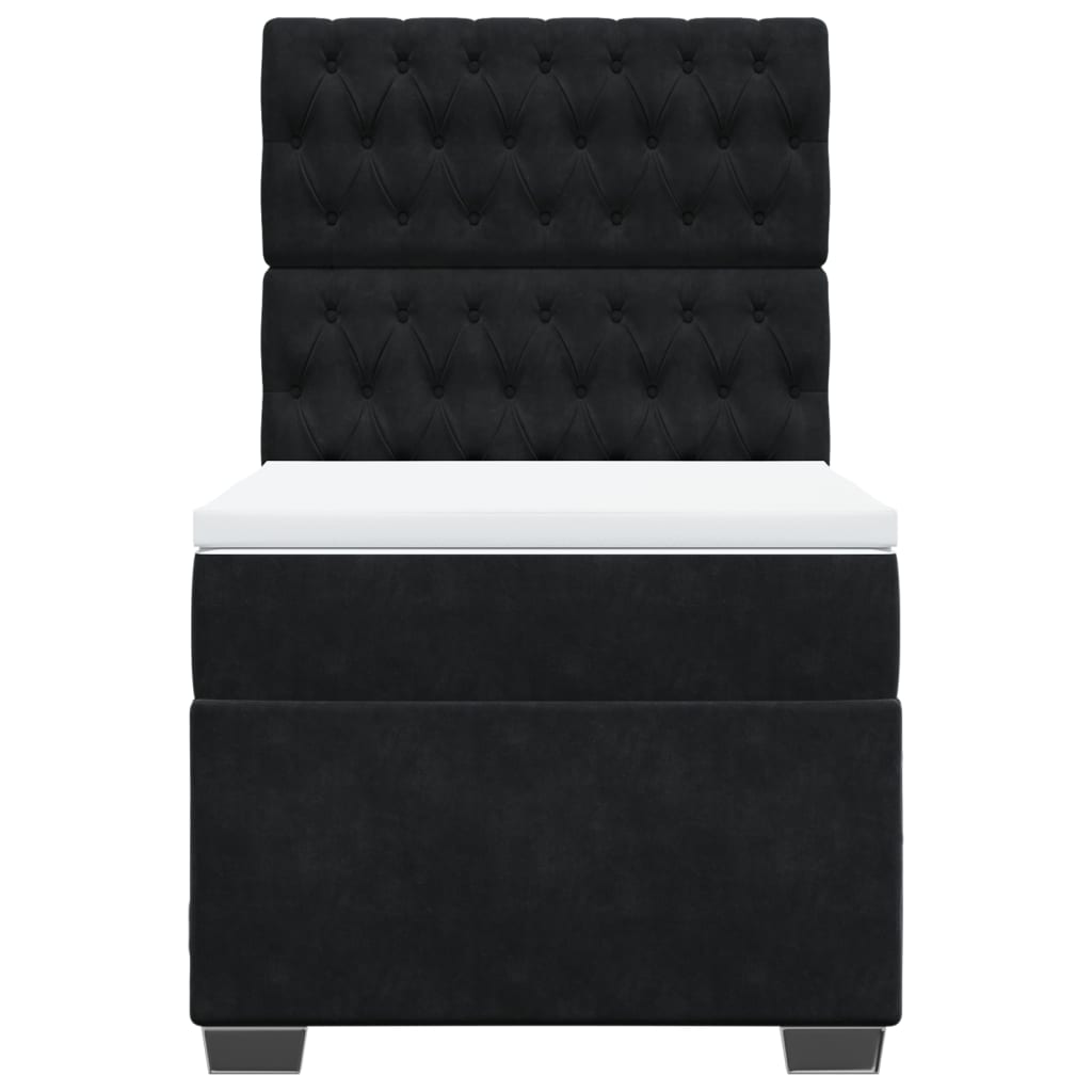 Boxspring met matras fluweel zwart 90x190 cm Bedden & bedframes | Creëer jouw Trendy Thuis | Gratis bezorgd & Retour | Trendy.nl