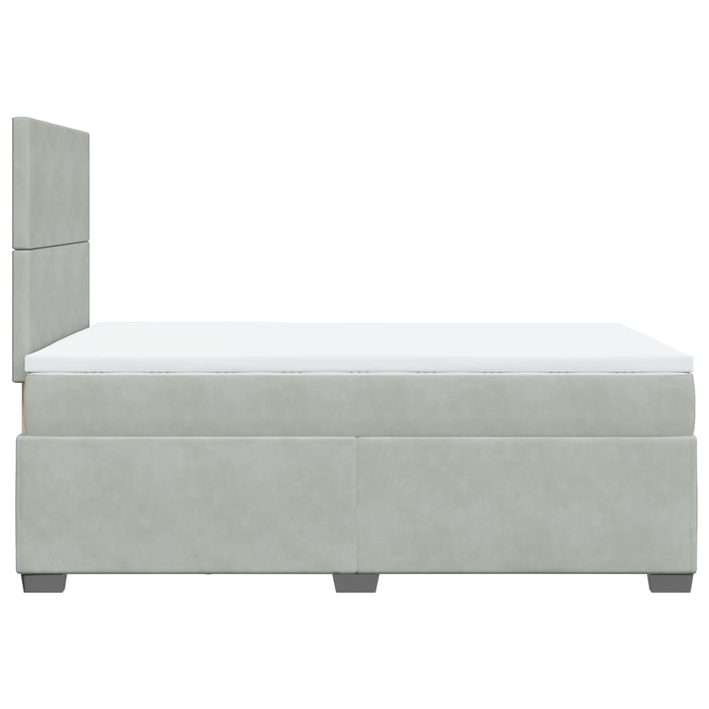 Boxspring met matras fluweel lichtgrijs 120x190 cm Bedden & bedframes | Creëer jouw Trendy Thuis | Gratis bezorgd & Retour | Trendy.nl