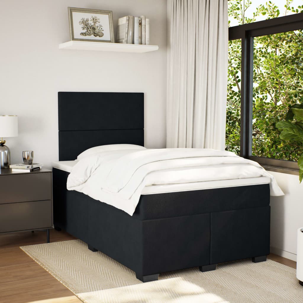 Boxspring met matras fluweel zwart 120x190 cm Bedden & bedframes | Creëer jouw Trendy Thuis | Gratis bezorgd & Retour | Trendy.nl