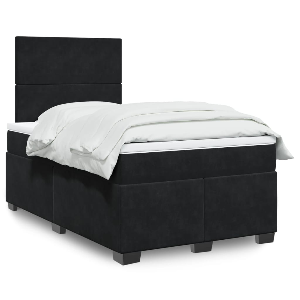 Boxspring met matras fluweel zwart 120x190 cm Bedden & bedframes | Creëer jouw Trendy Thuis | Gratis bezorgd & Retour | Trendy.nl