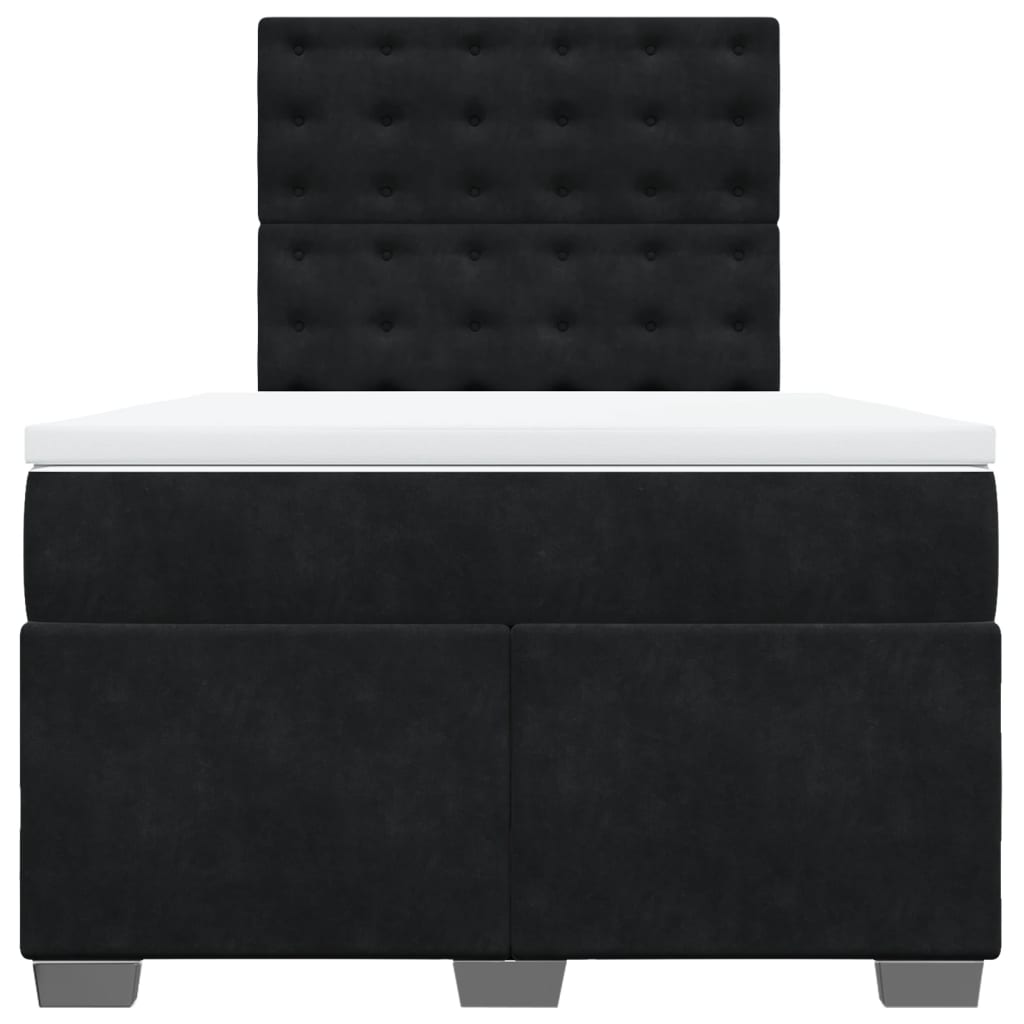 Boxspring met matras fluweel zwart 120x190 cm Bedden & bedframes | Creëer jouw Trendy Thuis | Gratis bezorgd & Retour | Trendy.nl