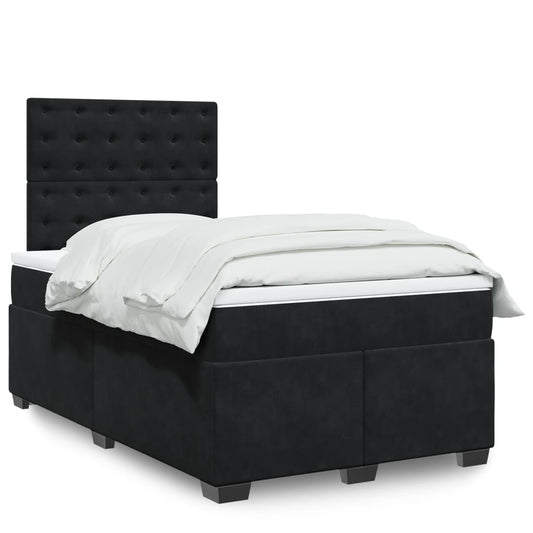 Boxspring met matras fluweel zwart 120x190 cm Bedden & bedframes | Creëer jouw Trendy Thuis | Gratis bezorgd & Retour | Trendy.nl