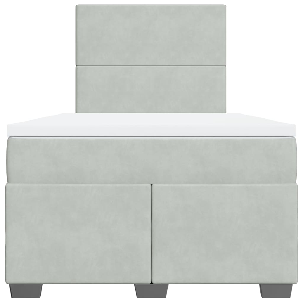 Boxspring met matras fluweel lichtgrijs 120x200 cm Bedden & bedframes | Creëer jouw Trendy Thuis | Gratis bezorgd & Retour | Trendy.nl