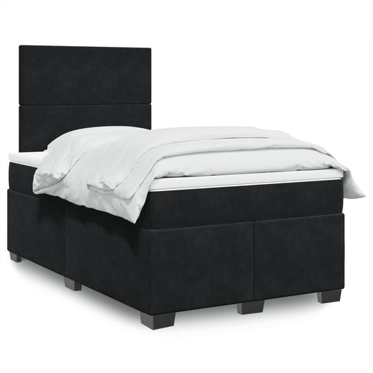 Boxspring met matras fluweel zwart 120x200 cm Bedden & bedframes | Creëer jouw Trendy Thuis | Gratis bezorgd & Retour | Trendy.nl