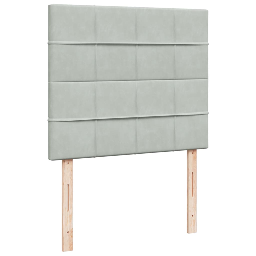 Boxspring met matras fluweel lichtgrijs 120x200 cm Bedden & bedframes | Creëer jouw Trendy Thuis | Gratis bezorgd & Retour | Trendy.nl