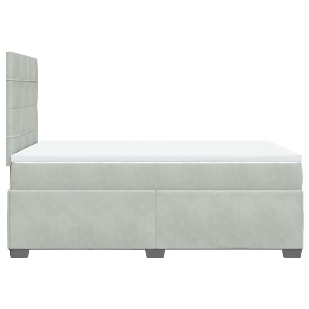 Boxspring met matras fluweel lichtgrijs 120x200 cm Bedden & bedframes | Creëer jouw Trendy Thuis | Gratis bezorgd & Retour | Trendy.nl