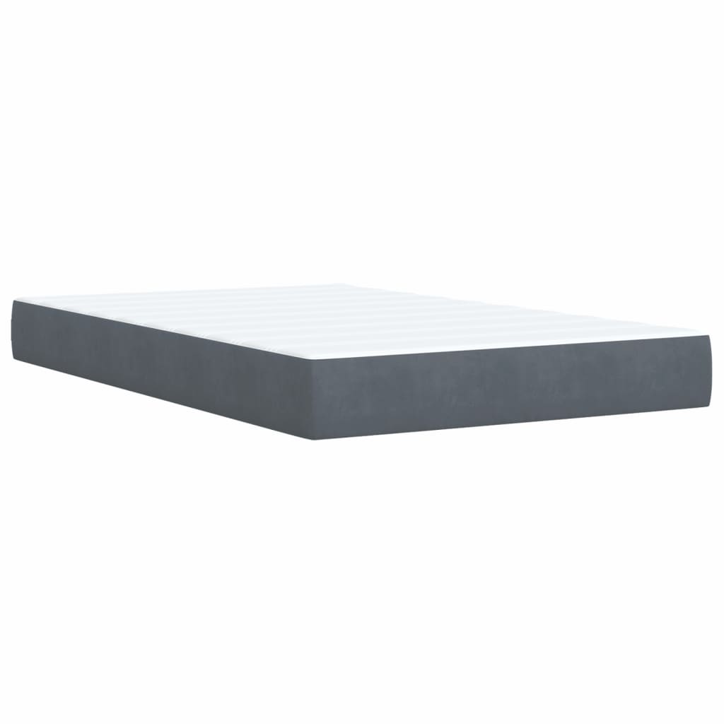 Boxspring met matras fluweel donkergrijs 120x200 cm Bedden & bedframes | Creëer jouw Trendy Thuis | Gratis bezorgd & Retour | Trendy.nl