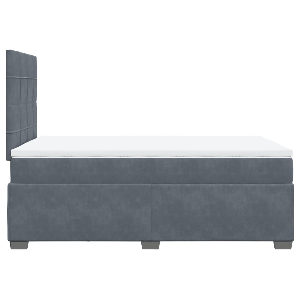 Boxspring met matras fluweel donkergrijs 120x200 cm Bedden & bedframes | Creëer jouw Trendy Thuis | Gratis bezorgd & Retour | Trendy.nl