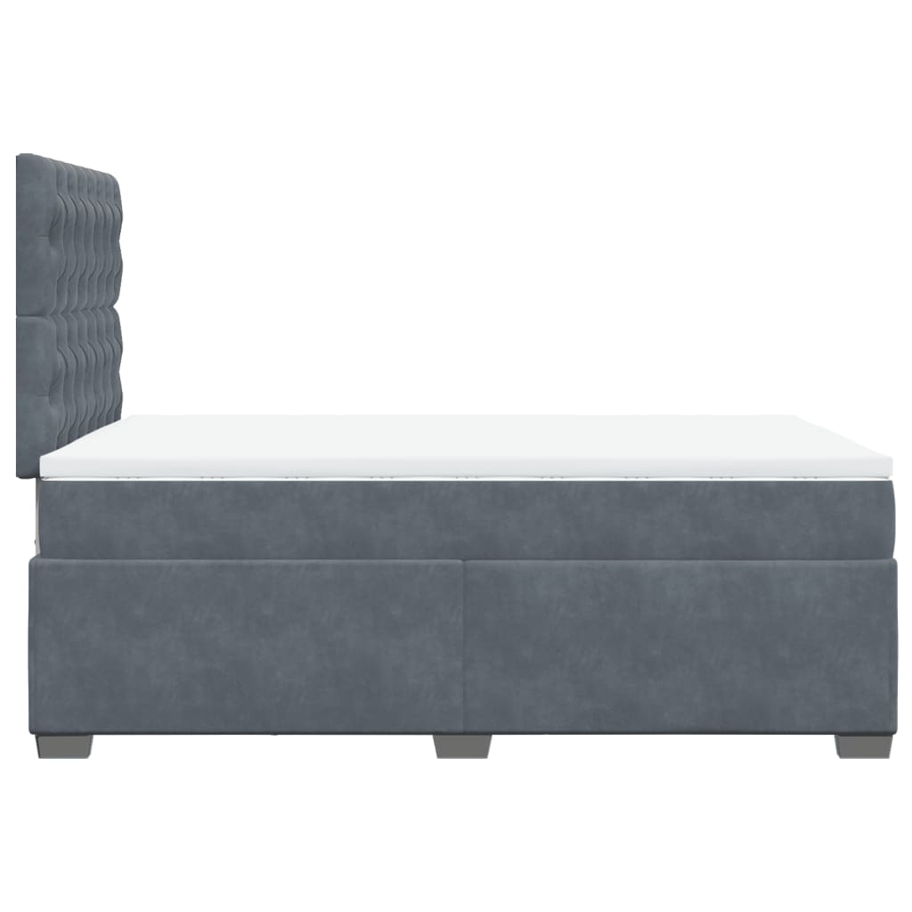 Boxspring met matras fluweel donkergrijs 120x200 cm Bedden & bedframes | Creëer jouw Trendy Thuis | Gratis bezorgd & Retour | Trendy.nl