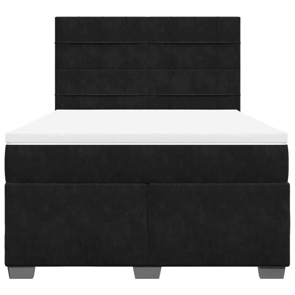 Boxspring met matras fluweel zwart 140x190 cm Bedden & bedframes | Creëer jouw Trendy Thuis | Gratis bezorgd & Retour | Trendy.nl