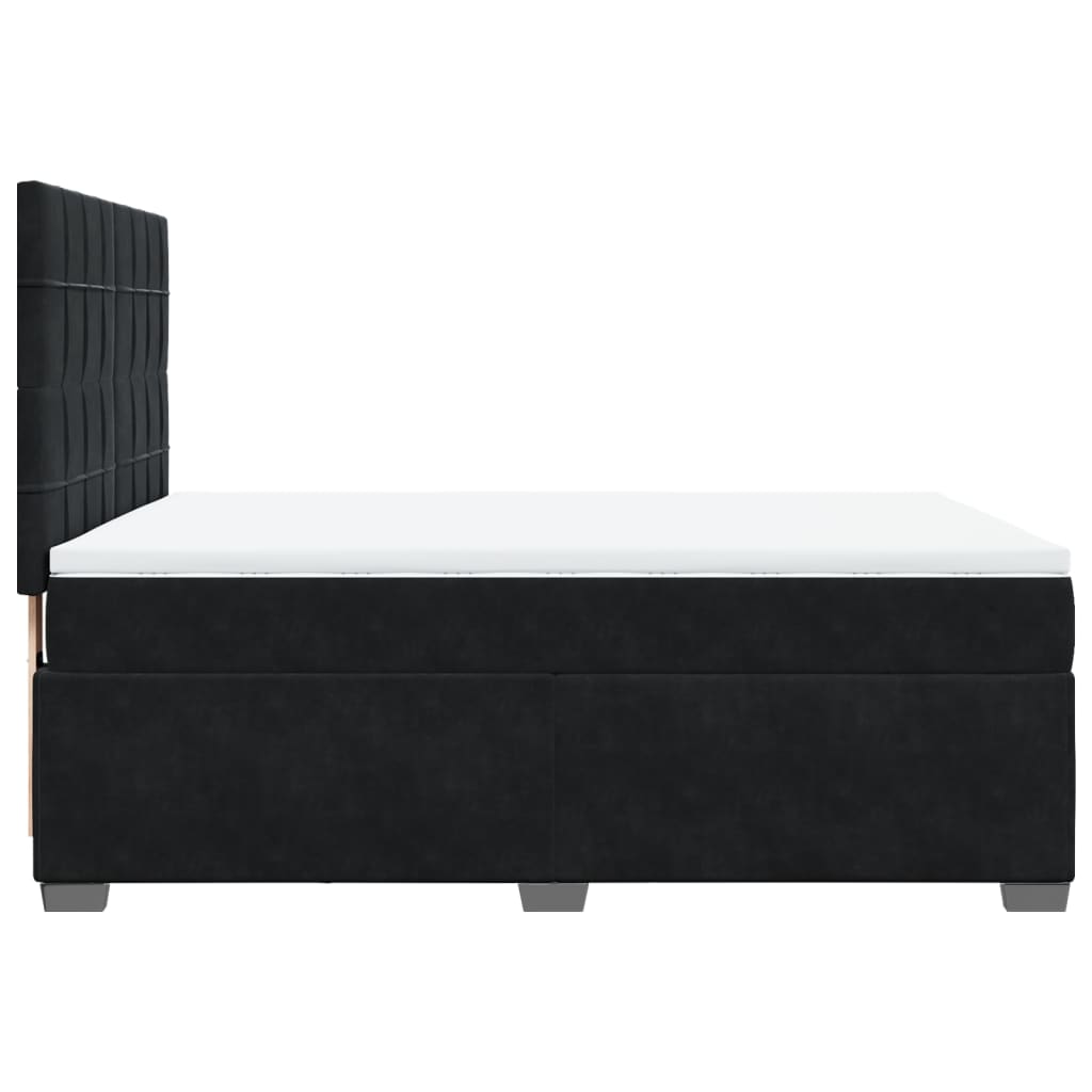 Boxspring met matras fluweel zwart 140x190 cm Bedden & bedframes | Creëer jouw Trendy Thuis | Gratis bezorgd & Retour | Trendy.nl