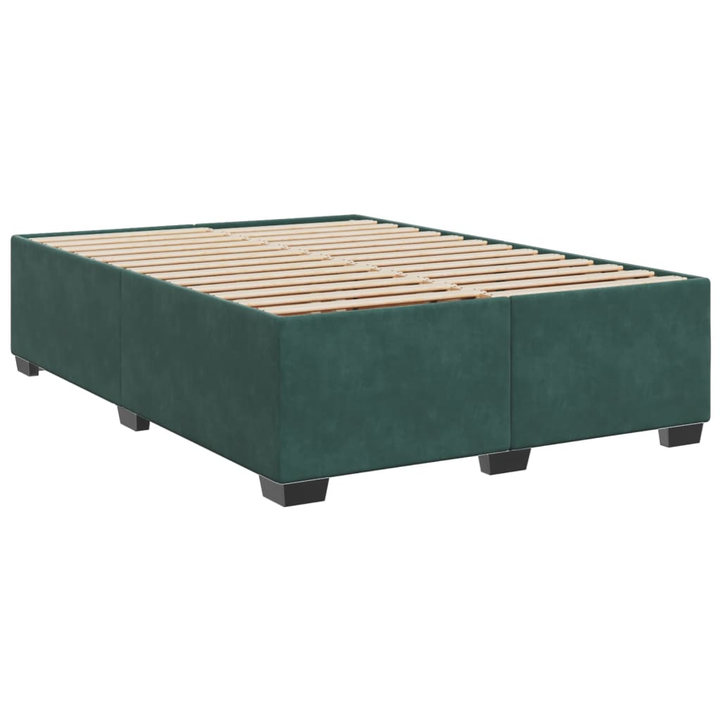 Boxspring met matras fluweel donkergroen 140x200 cm Bedden & bedframes | Creëer jouw Trendy Thuis | Gratis bezorgd & Retour | Trendy.nl